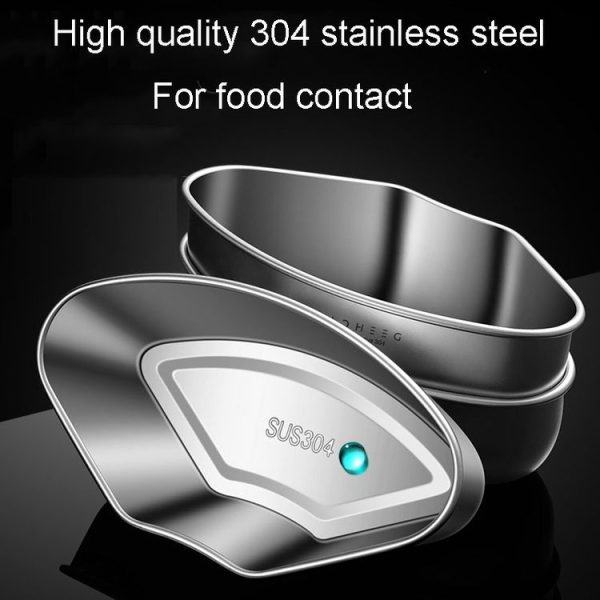 Kacheeg Stainless Steel Fan-Shaped Steamer Tray Household Childrens Supplementary Food Steampak, Specification: Steamed Box - Image 3