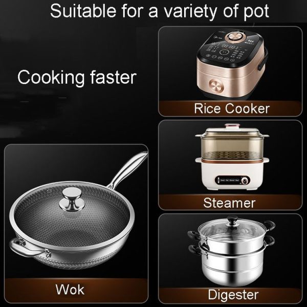 Kacheeg Stainless Steel Fan-Shaped Steamer Tray Household Childrens Supplementary Food Steampak, Specification: Steamed Box - Image 5