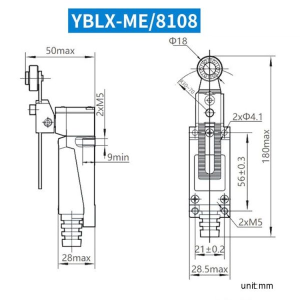 CHNT YBLX-ME8108 Limiter Travel Switches Micro Self-Resetting Stroke Switch - Image 2