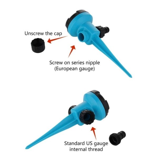 Ground-mounted Rotating Garden Irrigation Sprinkler Head Multi-stage Adjustable Sprinkler (American Thread) - Image 4