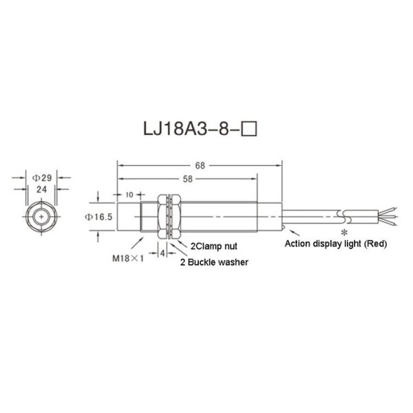 OMCH LJ18A3-8-Z / BX DC NPN 3-Wire Normally Open Sensors Inductive M18 Proximity Switch - Image 7