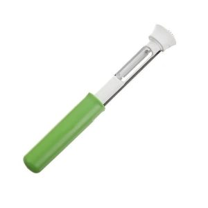 2 In 1 Fruit Peeling & Core Pumping Tool Stainless Steel Vegetable Corer (Green White)