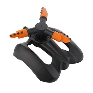 Three-prong Sprinkler Garden Lawn Rotating Sprinkler (Orange)