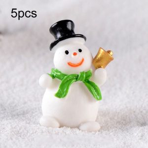 5pcs Christmas Decoration Accessories Micro Landscape Christmas Gift Resin Small Ornament, Style: Christmas Snowman No.8