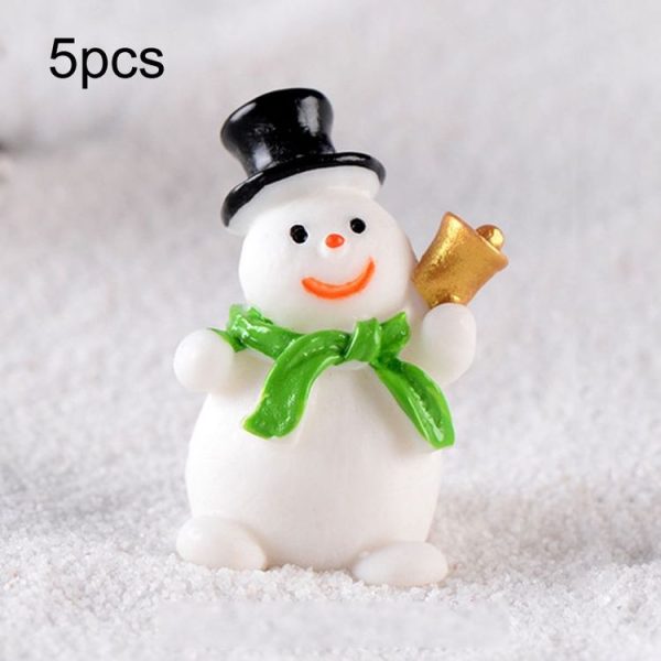 5pcs Christmas Decoration Accessories Micro Landscape Christmas Gift Resin Small Ornament, Style: Christmas Snowman No.8