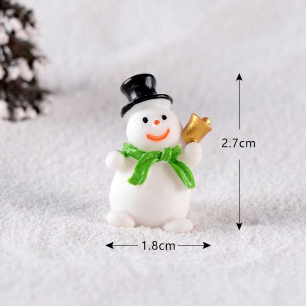 5pcs Christmas Decoration Accessories Micro Landscape Christmas Gift Resin Small Ornament, Style: Christmas Snowman No.8 - Image 2