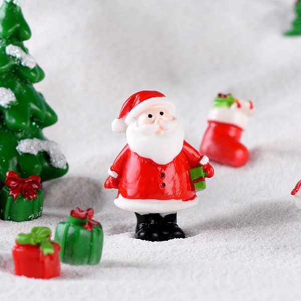 5pcs Christmas Decoration Accessories Micro Landscape Christmas Gift Resin Small Ornament, Style: Christmas Snowman No.8 - Image 3