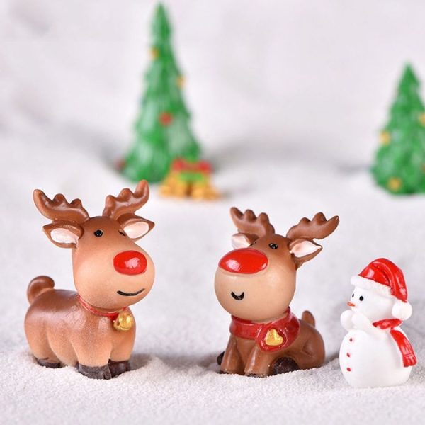 5pcs Christmas Decoration Accessories Micro Landscape Christmas Gift Resin Small Ornament, Style: Christmas Snowman No.8 - Image 5