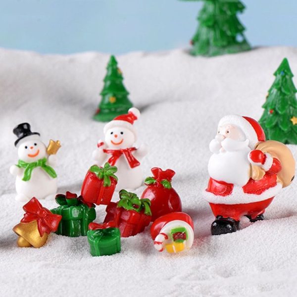 5pcs Christmas Decoration Accessories Micro Landscape Christmas Gift Resin Small Ornament, Style: Christmas Snowman No.8 - Image 6
