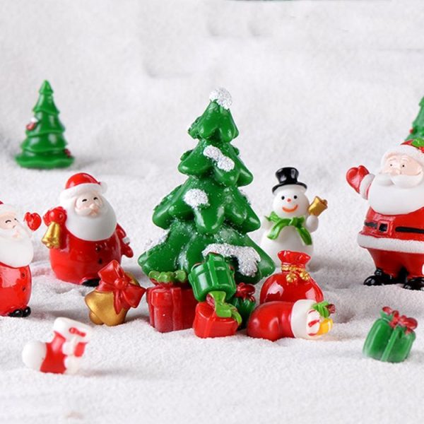 5pcs Christmas Decoration Accessories Micro Landscape Christmas Gift Resin Small Ornament, Style: Christmas Snowman No.8 - Image 7