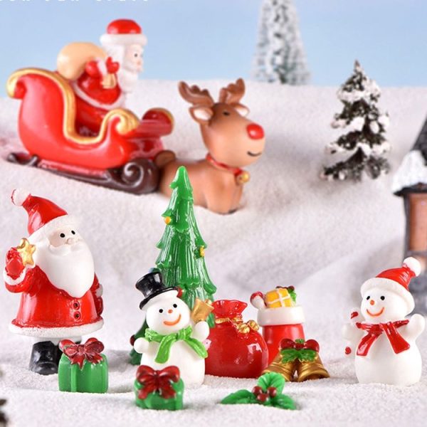 5pcs Christmas Decoration Accessories Micro Landscape Christmas Gift Resin Small Ornament, Style: Christmas Snowman No.8 - Image 8