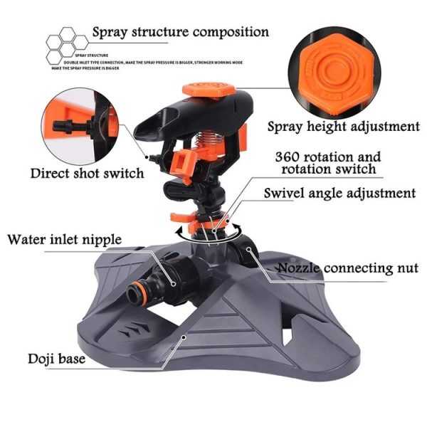 Automatic Watering Device Landscaping Sprinkler Cooling Spray (Orange) - Image 5
