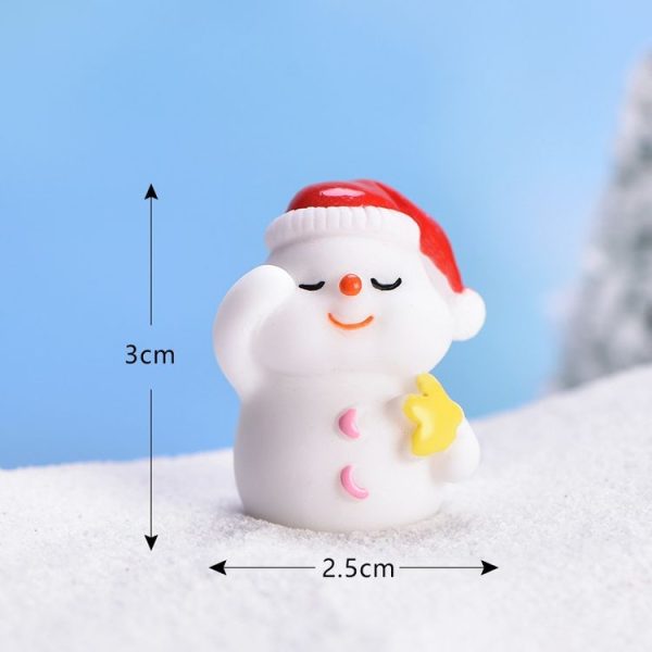 5pcs Christmas Cute Micro Landscape DIY Bonsai Decoration Snowscape Ornament, Style: No.1 Star Snowman - Image 2