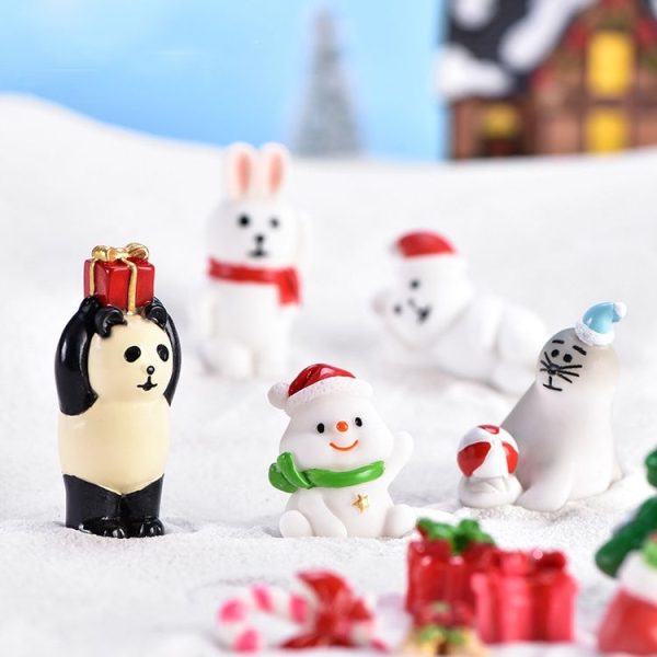 5pcs Christmas Cute Micro Landscape DIY Bonsai Decoration Snowscape Ornament, Style: No.1 Star Snowman - Image 4