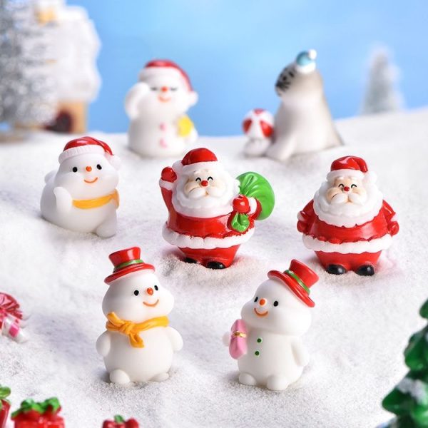 5pcs Christmas Cute Micro Landscape DIY Bonsai Decoration Snowscape Ornament, Style: No.1 Star Snowman - Image 6