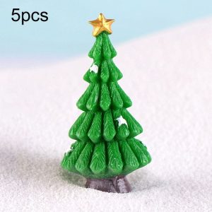 5pcs Simulation Christmas Tree Decoration Christmas Gifts Micro Landscape Snow Ornament, Style: No.1