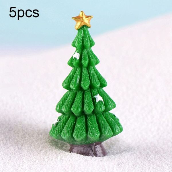 5pcs Simulation Christmas Tree Decoration Christmas Gifts Micro Landscape Snow Ornament, Style: No.1