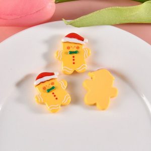 10pcs Christmas Mobile Phone Case Refrigerator Magnet Resin Accessories DIY Material, Style: Christmas Hat