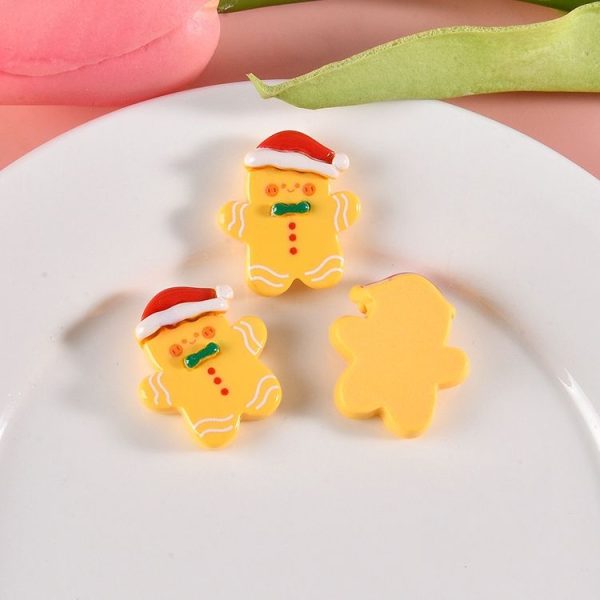 10pcs Christmas Mobile Phone Case Refrigerator Magnet Resin Accessories DIY Material, Style: Christmas Hat