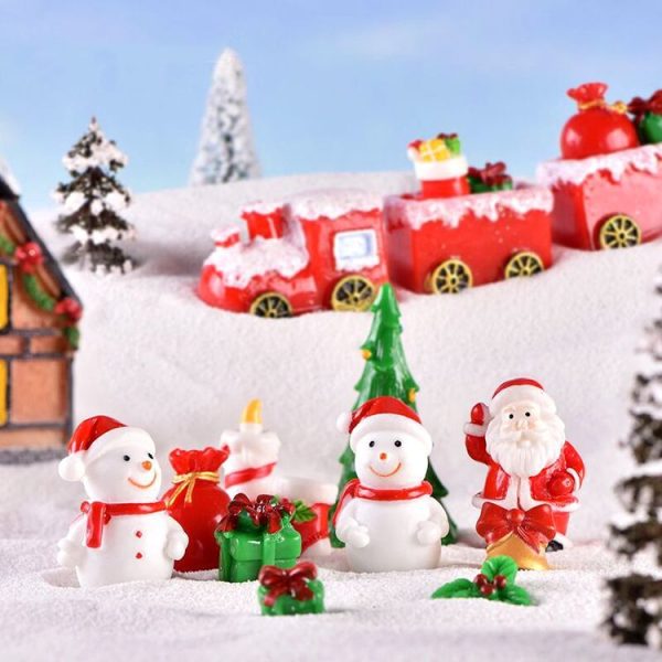 4pcs Christmas Micro Landscape Decorations Resin Craft Gifts Home Decoration Ornaments, Spec: Snowman No.4 - Image 3