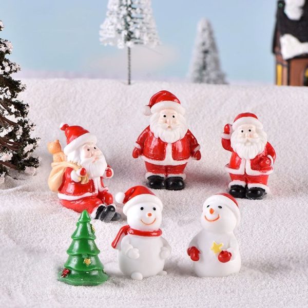 4pcs Christmas Micro Landscape Decorations Resin Craft Gifts Home Decoration Ornaments, Spec: Snowman No.4 - Image 4