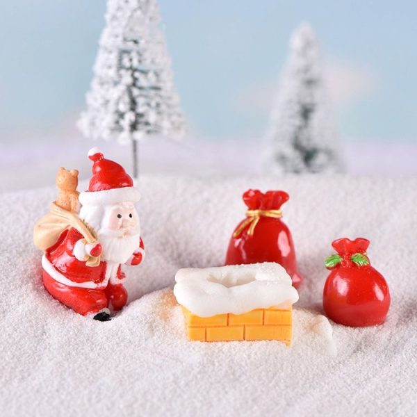 4pcs Christmas Micro Landscape Decorations Resin Craft Gifts Home Decoration Ornaments, Spec: Snowman No.4 - Image 5