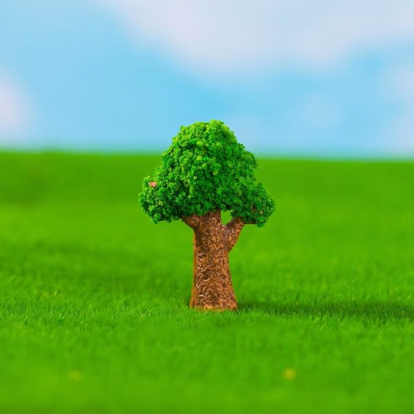 5pcs Micro-Landscape Simulated Green Trees Flowers DIY Gardening Ecological Ornaments, Style: No. 5 Fat Tree