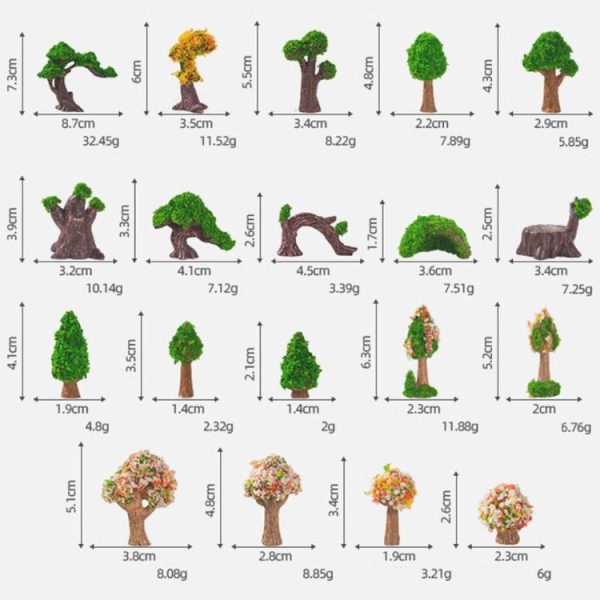 5pcs Micro-Landscape Simulated Green Trees Flowers DIY Gardening Ecological Ornaments, Style: No. 5 Fat Tree - Image 2