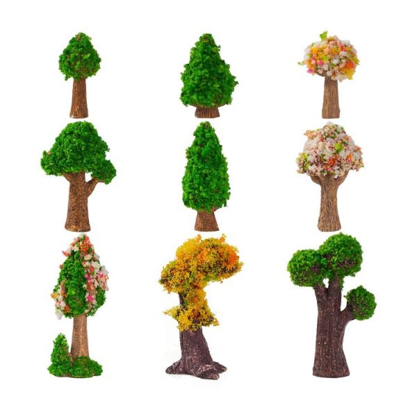 5pcs Micro-Landscape Simulated Green Trees Flowers DIY Gardening Ecological Ornaments, Style: No. 5 Fat Tree - Image 3