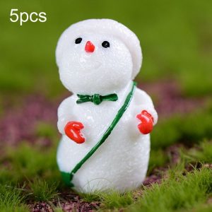 5pcs Christmas Decorations Resin Crafts Gifts Home Decorations Small Ornaments, Style: No.1 Snowman
