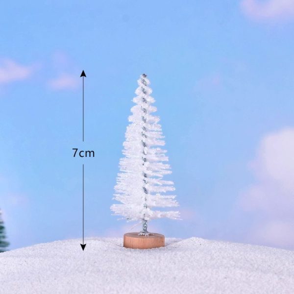 4pcs Christmas Tree Micro Landscape Accessories PVC Home Decoration Ornaments, Size: 7cm Shining White - Image 2