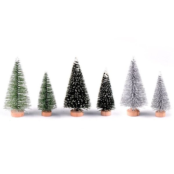 4pcs Christmas Tree Micro Landscape Accessories PVC Home Decoration Ornaments, Size: 7cm Shining White - Image 3