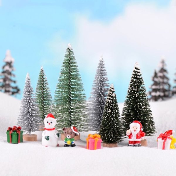 4pcs Christmas Tree Micro Landscape Accessories PVC Home Decoration Ornaments, Size: 7cm Shining White - Image 4