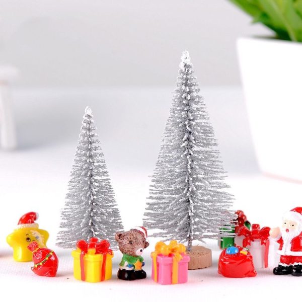 4pcs Christmas Tree Micro Landscape Accessories PVC Home Decoration Ornaments, Size: 7cm Shining White - Image 5