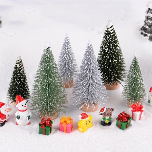 4pcs Christmas Tree Micro Landscape Accessories PVC Home Decoration Ornaments, Size: 7cm Shining White - Image 6
