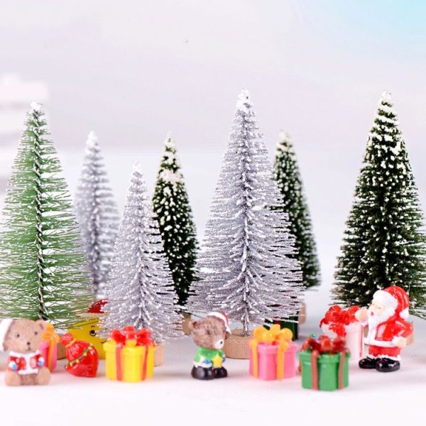 4pcs Christmas Tree Micro Landscape Accessories PVC Home Decoration Ornaments, Size: 7cm Shining White - Image 7