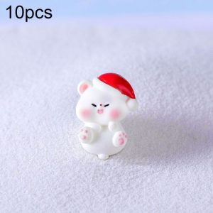 10pcs Christmas Cute Micro Landscape DIY Decorations Snowy Desktop Ornament, Style: No. 2 Lying Bear