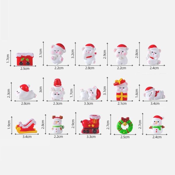 10pcs Christmas Cute Micro Landscape DIY Decorations Snowy Desktop Ornament, Style: No. 2 Lying Bear - Image 2