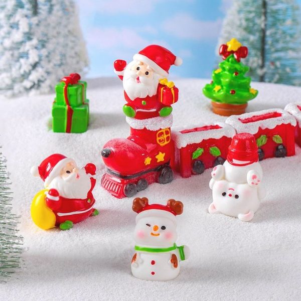 10pcs Christmas Cute Micro Landscape DIY Decorations Snowy Desktop Ornament, Style: No. 2 Lying Bear - Image 7