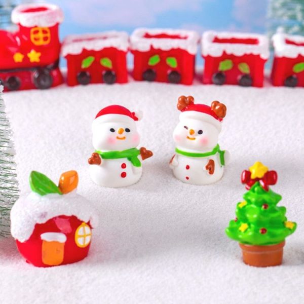 10pcs Christmas Cute Micro Landscape DIY Decorations Snowy Desktop Ornament, Style: No. 2 Lying Bear - Image 8