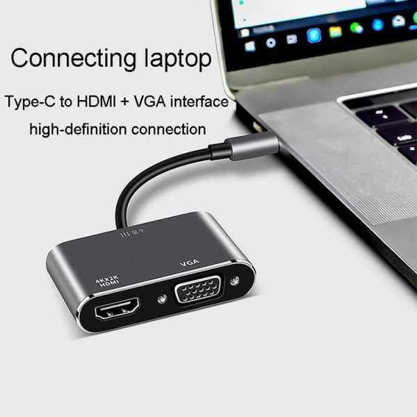 JINGHUA Z321 Multifunctional HUB Docking Station Converter, Interface: Type-C To HDMI+VGA - Image 4