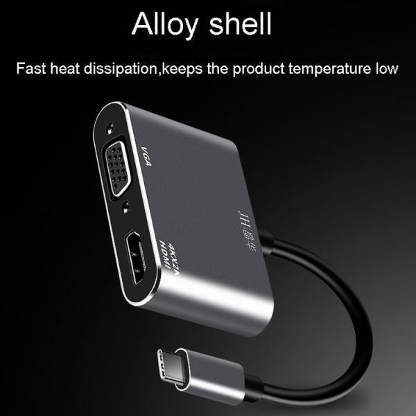 JINGHUA Z321 Multifunctional HUB Docking Station Converter, Interface: Type-C To HDMI+VGA - Image 7