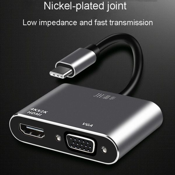 JINGHUA Z321 Multifunctional HUB Docking Station Converter, Interface: Type-C To HDMI+VGA - Image 8
