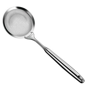 Kacheeg 304 Stainless Steel Soymilk Spoon Kitchen Oil Filter Ladle, Size: 8 x 25cm