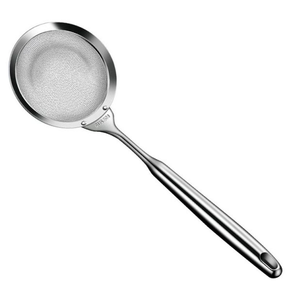 Kacheeg 304 Stainless Steel Soymilk Spoon Kitchen Oil Filter Ladle, Size: 8 x 25cm