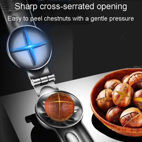 Kacheeg 304 Stainless Steel Chestnut Opener Cross Opening Chestnut Shelling Peeler With 2 Steel Fingers, Style: Classical Model - Image 5