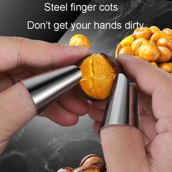 Kacheeg 304 Stainless Steel Chestnut Opener Cross Opening Chestnut Shelling Peeler With 2 Steel Fingers, Style: Classical Model - Image 6