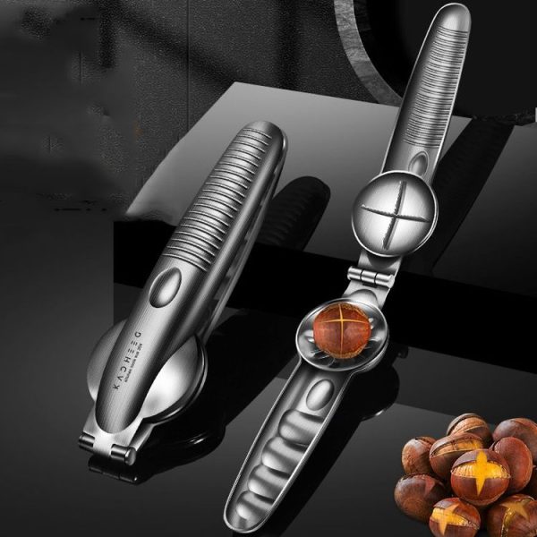 Kacheeg 304 Stainless Steel Chestnut Opener Cross Opening Chestnut Shelling Peeler With 2 Steel Fingers, Style: Classical Model - Image 9
