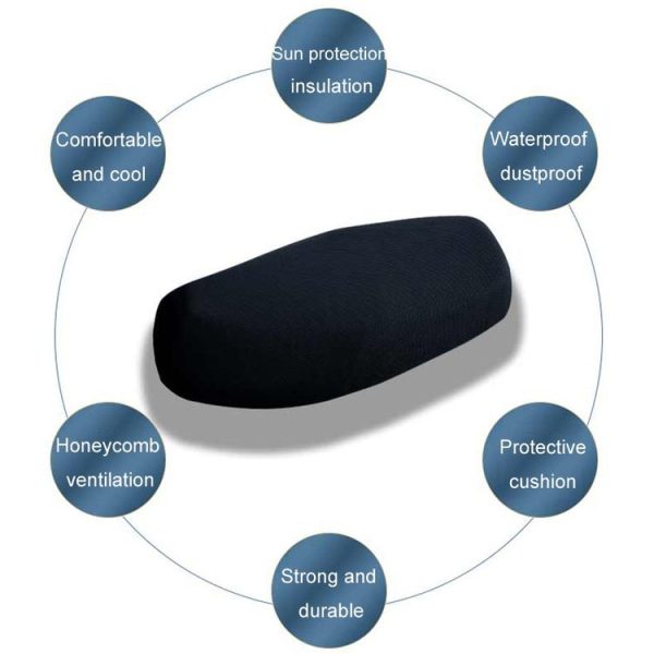 80x60cm Electric Vehicle Motorcycle Seat Cushion Thickened Sun Protection Cover - Image 2