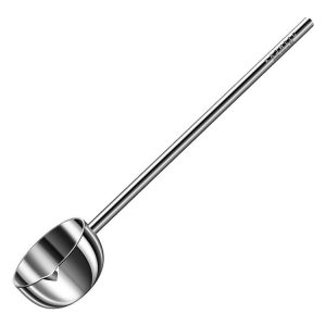 Kacheeg Stainless Steel Hot Oil Skillet Kitchen Small Oil Pouring Spoon, Style: Glossy